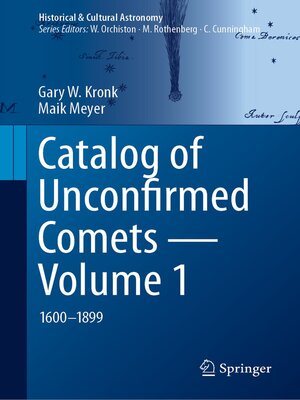 cover image of Catalog of Unconfirmed Comets--Volume 1